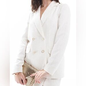 Miss Selfridge White Double Breasted Blazer Size 4